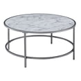 thumbnail image 1 of Convenience Concepts Gold Coast Faux Marble Round Coffee Table with Sturdy Metal Frame, White, 1 of 4