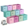 thumbnail image 1 of Sorbus Collapsible Fabric Cube Storage Bins (10.5" x 10.5"), 12 Pack, Pastel Multicolor, 1 of 7