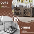 thumbnail image 4 of Large Dog Crate Furniture Indoor for 2 Dogs, 70'' Farmhouse Steel Frame Wooden Dog Kennel with Adjustable Division Board and Sliding Doors for Small Medium Large Dogs (Dark Walnut), 4 of 8