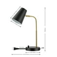 thumbnail image 3 of SAFAVIEH Arynn 19 in. Glam Black Metal USB Port Table Lamp with Black Shade, 3 of 7