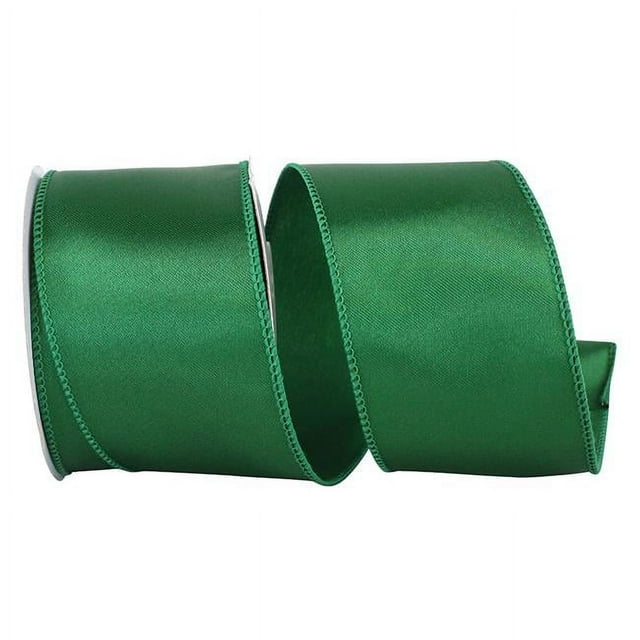Reliant Ribbon 92575W-510-40F Ruban Filaire Satin 2,5 Po, Émeraude - 10 Yards