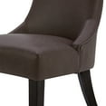 thumbnail image 5 of CHITA Upholstered Dining Chairs with Wood Legs Set of 2, Faux Leather in Chocolate Brown, 5 of 7