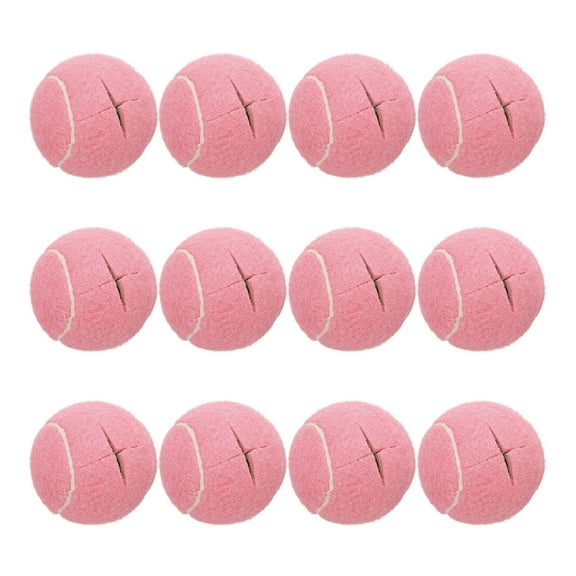 Uxcell 12 Pcs Precut Walkers Tennis Balls, Universal Precut Glide Ball Walkers Accessories Glides for Furniture Legs and Floor Protection, Pink