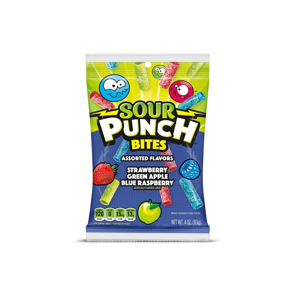 Sour Punch Assorted Bites, Sour Candy Bites, 4oz