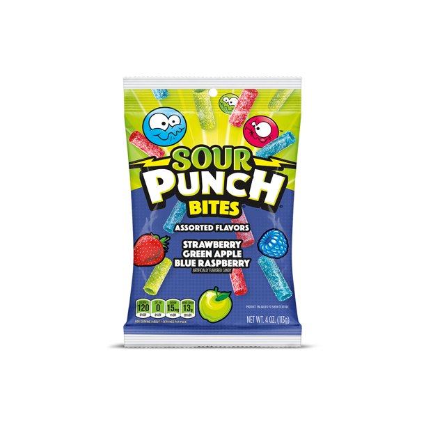 Sour Punch Assorted Bites, Sour Candy Bites, 4oz