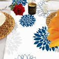 Spring Table Runner 108 Blue Gray Table Runner 13x108 inches, 13 x 108 inch, Dahlia Pinnata ...