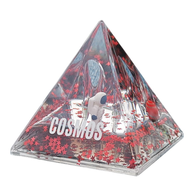 KLKCMS Pyramid Quicksand Pen Holder Office Desk Ornaments Dynamic White