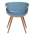 thumbnail image 3 of Armen Living Blue Fabric and Walnut Wood Finish Mid Century Dining Side Chair, 3 of 8