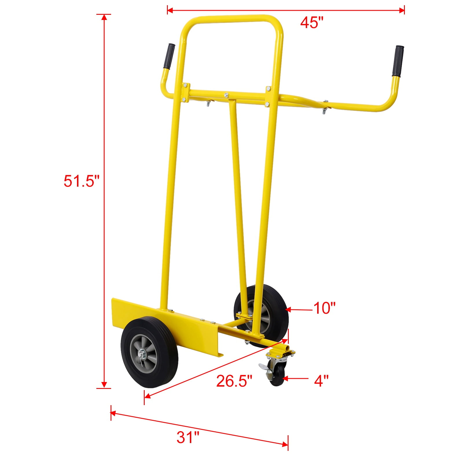 Drywall Sheet Panel Cart, Panel Dolly with 1000LB Capacity, 10" Wheels and Swivel Casters
