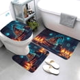 thumbnail image 3 of Bathroom Rugs Sets 3 Piece - Halloween Vintage Witch Hat Black Cat A Absorbent Non Slip Bath Mats, U-Shape Toilet Lid Cover, Contour Mat, Soft Washable Shower Mats Bath Rug Mat for Bathroom Tub Toilet, 3 of 7