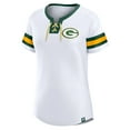 thumbnail image 2 of Women's Fanatics White Green Bay Packers Sunday Best Lace-Up T-Shirt, 2 of 3