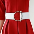 thumbnail image 1 of Ceinture Ceinture Boucle Ronde Élastique Décontractée Blanche, 1 of 7