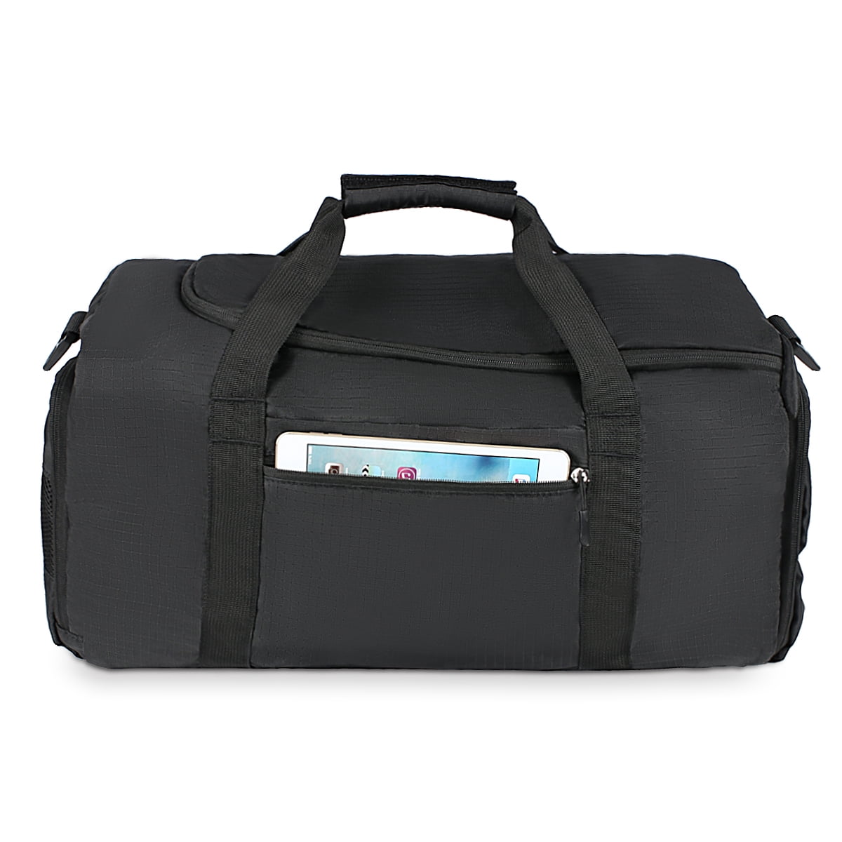 Mosiso Waterproof Sports Duffle Bag Gym Bag Travel Duffel with Adjustable Strap for Sports , Gym ,Vacation , Shopping and Travel ,Polyester Black