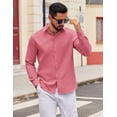 thumbnail image 5 of COOFANDY Mens Cotton Oxford Shirt Long Sleeve Button Collar Shirt Solid Regular Fit Dress Shirts, 5 of 7