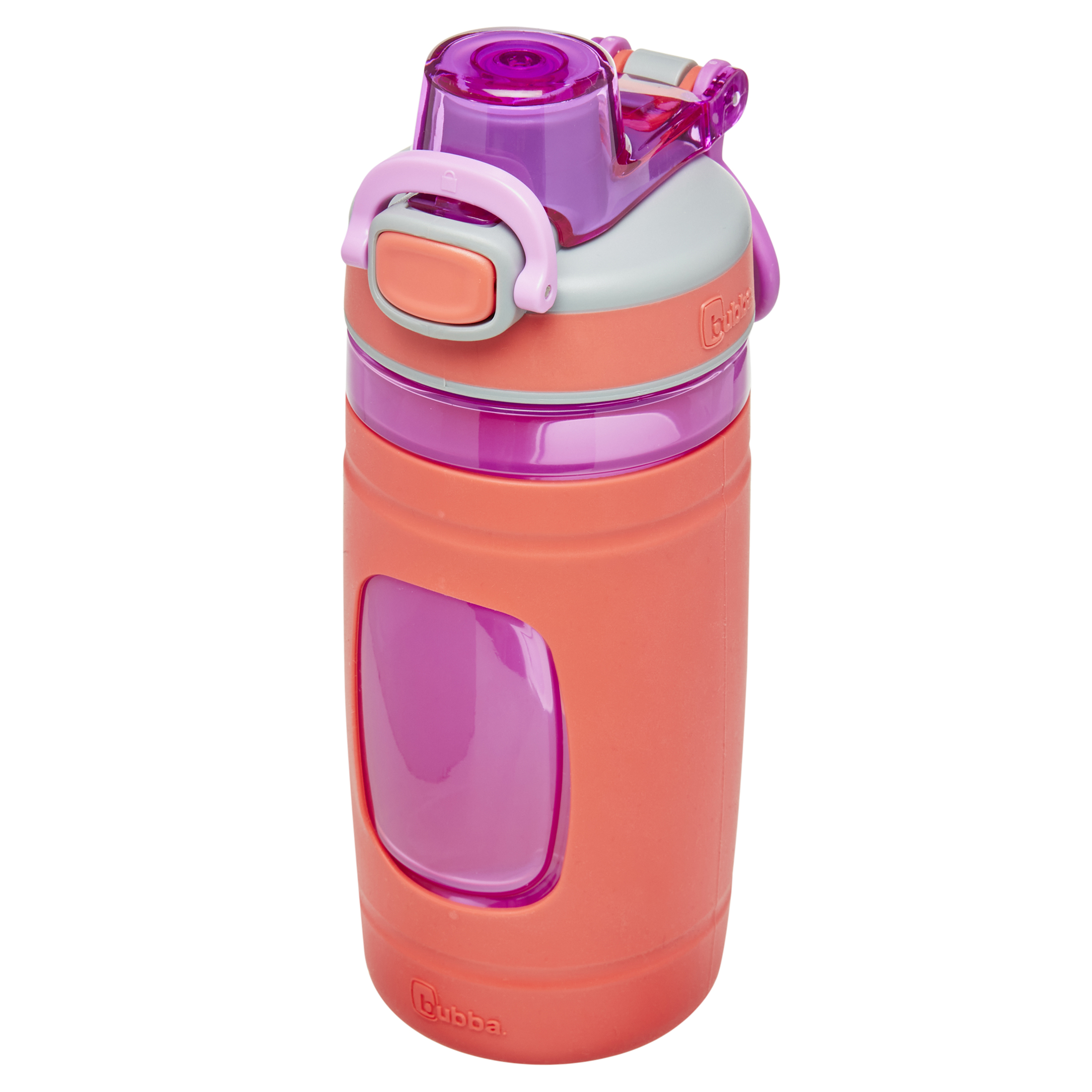 bubba Flo Kids Water Bottle Wide Mouth Lid with Silicone Sleeve Coral, 16 fl oz. - image 5 of 7