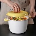 thumbnail image 3 of GOVOW Microwave Specific Plastic Rice Cooker With Lock Lid, Perfect for Steaming Rice, Safe to Mix, Food Storage Container, Free of Bisphenol A, Dishwasher Washable, Insulated Lunch Box, 3 of 9