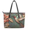 thumbnail image 2 of ZUXONGSY Hummingbird Lily Print Handbag for Women Fashion Travel Purse Portable Work Bag with Zippered for Work Dating, 2 of 6