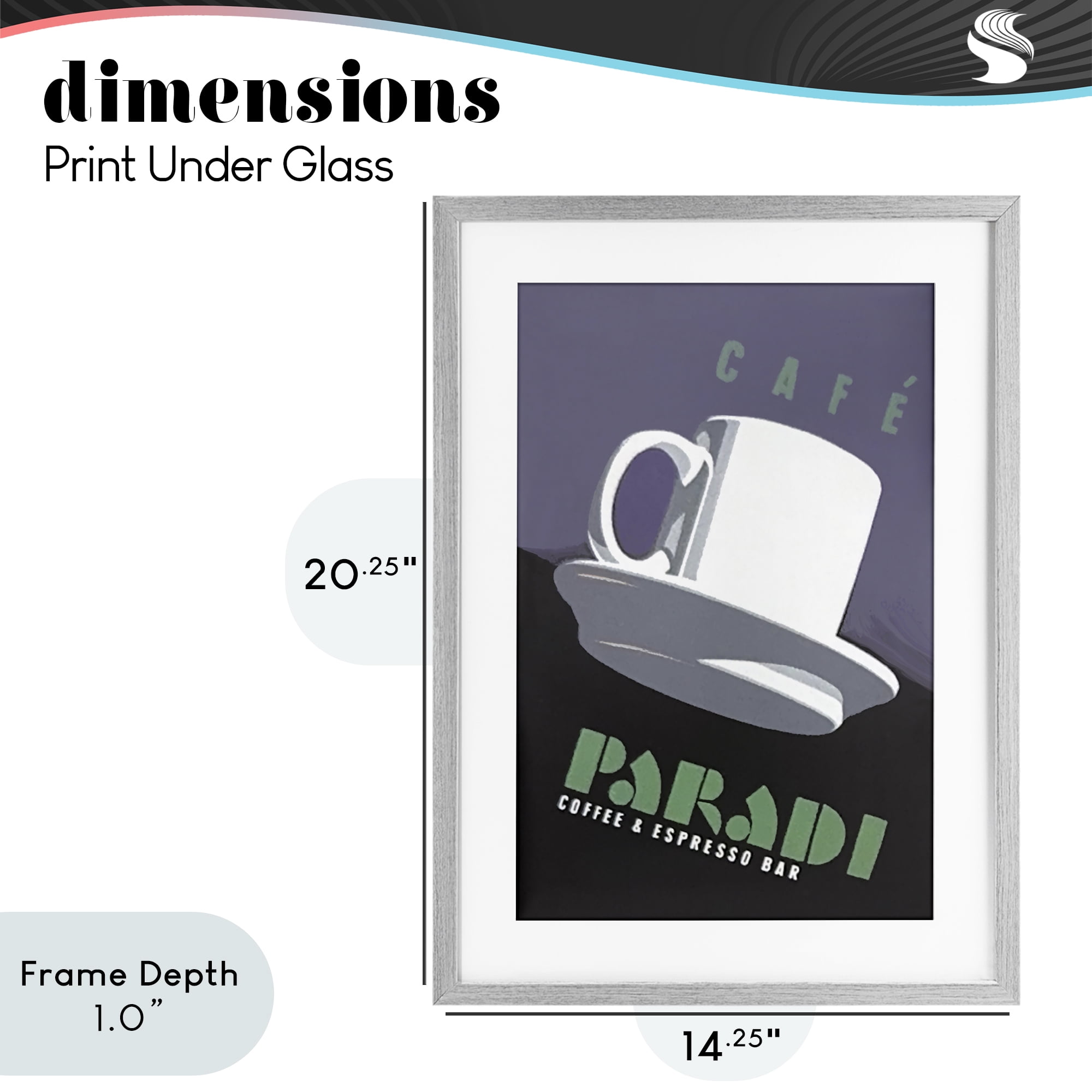 Stupell Industries Paradi Coffee & Espresso Gray Framed Print Under Glass, design by Jadei Graphics
