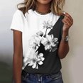 thumbnail image 2 of bnaln Tshirts Women Summer Short Sleeve Tops Casual Floral Printed T Shirts Elegant Crew Neck Tees Ladies Blouses Plus Size Petite Top Basic Going Out Work Holiday Clothes, 2 of 4
