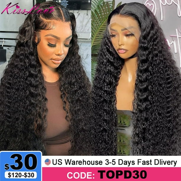 Deep Wave 13x6/13x4 HD Pelucas de cabello humano con encaje frontal transparente 360 Peluca con encaje frontal Cury brasileño Hiar 4x4/5x5 Peluca con cierre de encaje Tan Jianjun unisex