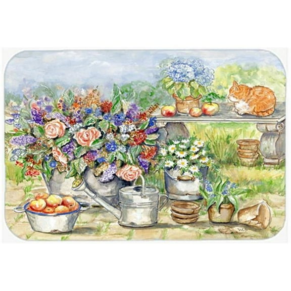 Carolines Treasures Patio Bouquet & Cat Mouse Pad - Hot Pad or Trivet