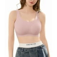 thumbnail image 5 of Qylux Women's Wireless Comfort Bras - Seamless Full Coverage Everyday T-Shirt Bra - Plus Size Soft Padded Bralette,Mauve,(M-4XL), 5 of 10