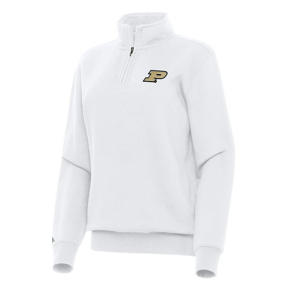 Women's Antigua White Purdue Boilermakers Victory Quarter-Zip Sweatshirt