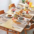 thumbnail image 2 of Brown Boho Geometric and Plant Pattern Summer Placemats Table Placemats Set Of 4-Linen Kitchen Washable Placemats Table Mats 11.8"x17.7"Non-Slip Heat Resistant, 2 of 6