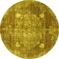 thumbnail image 1 of Ahgly Company Machine Washable Indoor Round Persian Yellow Traditional Area Rugs, 6' Round, 1 of 4