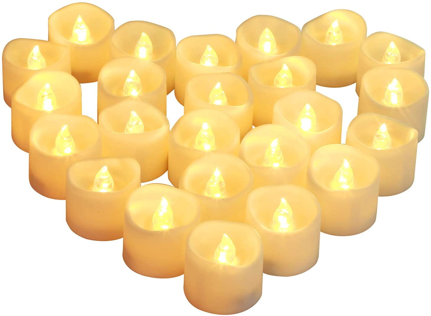 Battery Operated Tea Lights, 24pcs Flameless LED Tea Candles, Electric