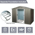 thumbnail image 2 of 8x6 FT Outdoor Metal Storage Shed with Reinforced Metal Foundation, Durable Iron Construction for Long-Lasting Use, 2 of 9