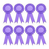 Uxcell 8Pcs Blank Award Ribbon, 6" x 3" Honorable Participation Badge Ribbons for Sports Events, Violet