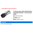 thumbnail image 2 of 12 Volt Accessory Power Outlet Socket - Compatible with 2005 - 2010 Chevy Cobalt 2006 2007 2008 2009, 2 of 2