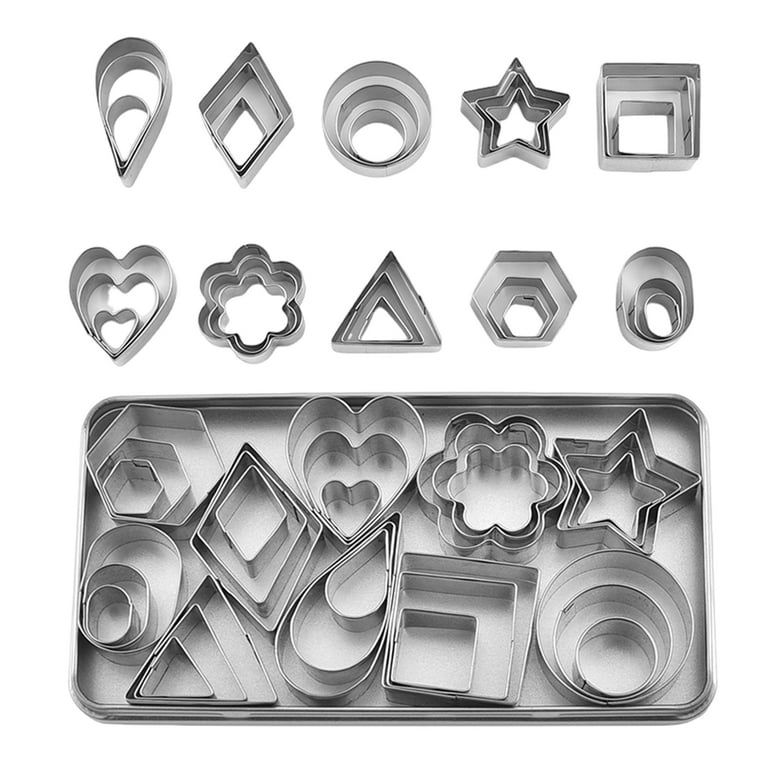 LINASHI Mini Cookie Cutter Set 30pcs/set Mini Cookie Cutters Set Stainless  Steel Molds for Fun Unique Shapes Easy to Store Anti-rust Perfect for Kids  