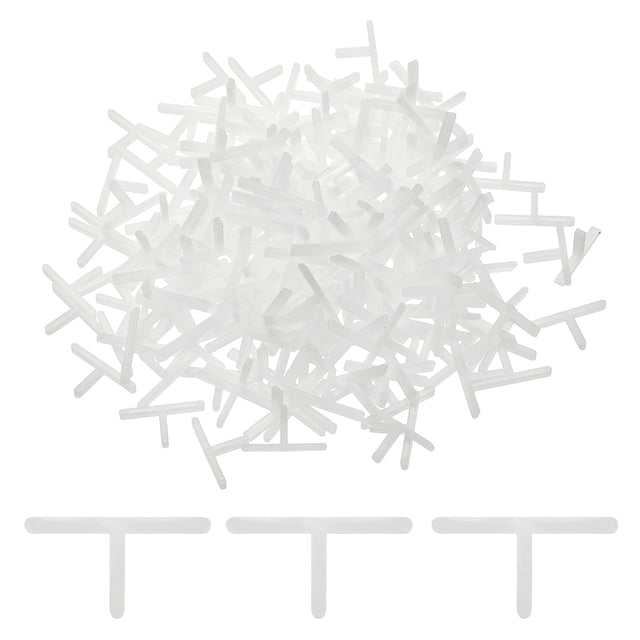 Uxcell 2mm 5/64 Inch Plastic Tile Spacers T Type Tiling Tools for Floor Wall Ceramic Tile, Clear 300 Pieces