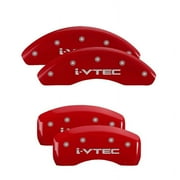 MGP 4 Caliper Covers Engraved Front & Rear Vtech Red finish silver ch Fits select: 1999-2003 ACURA 3.2TL, 2001-2003 ACURA 3.2CL TYPE-S