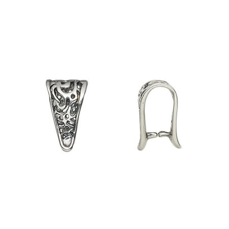 

1 PC-Bail ice-pick antique silver-plated brass 14x8mm fancy triangle 9mm grip length. Sold individually.