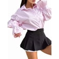 thumbnail image 2 of Button Down Shirt for Women Long Sleeve Blouses Tops Business Casual Work Outfits Pink M, 2 of 7