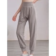 thumbnail image 5 of Biezeib Women Spring Autumn Baggy Pants Solid Color Elastic Waist Sweatpants Jogger Pants, 5 of 6