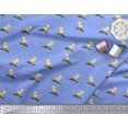 thumbnail image 2 of Soimoi Blue polyester Crepe Fabric Grass & Lion Cartoon Print Sewing Fabric Yard 42 Inch Wide, 2 of 3