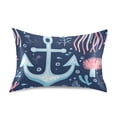thumbnail image 7 of Yayeee Pillowcase King Size Set of 2 Satin Wrinkle Resistant Pillow Case, Light Blue Anchor, 7 of 7