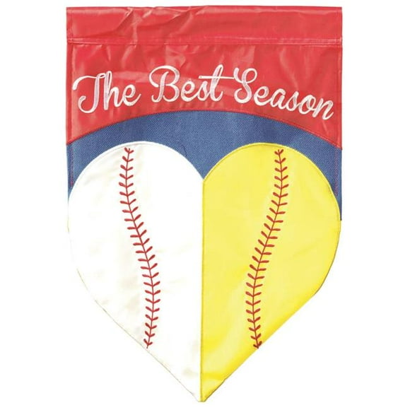 Magnolia Gardens M011604 13 x 18 in. The Best Season Baseball Softball Burlap Everyday Garden Flag