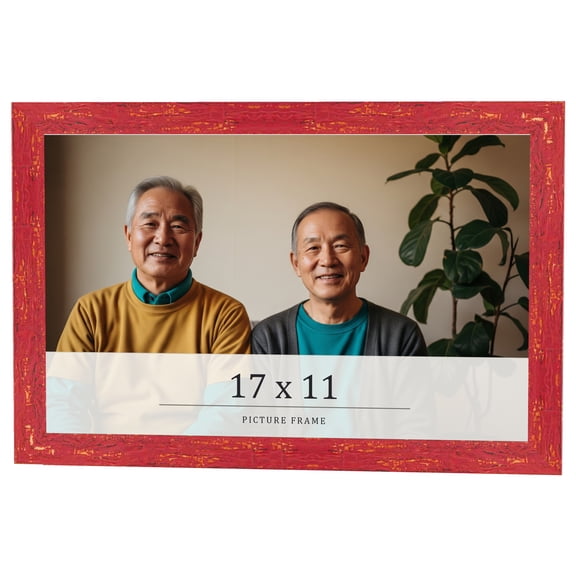 17x11 Frame Red Solid Wood Picture Frame Width 1.125 Inches | Interior Frame Depth 0.5 Inches |