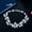 Silver Plated, variant on Shiny White Round Drop CZ Amerian Crystal Wide Leaf Bracelet for Wedding Costume