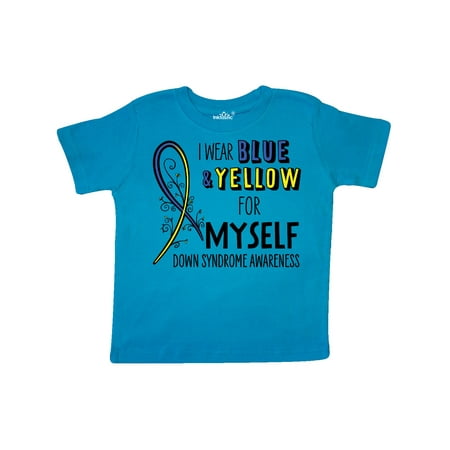 

Inktastic I Wear Blue and Yellow for Myself- Down Syndrome awareness Gift Toddler Boy or Toddler Girl T-Shirt