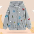 thumbnail image 5 of TAIAOJING Bomber Jacket for Girls Boys Fall New Boys' Coat Zipper Children's Coat Knit Print Hooded Children's Hoodie Fall Winter Shacket Coat 5-6 Years, 5 of 8