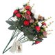 thumbnail image 3 of Paquete de 2 7 ramas, 21 cabezas, flores artificiales de seda, hojas, rosas, ramo de decoración Floral para boda, 3 of 4