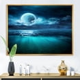 thumbnail image 2 of Designart 'Romantic Moon and Clouds Over Deep Blue Sea II' Nautical & Coastal Framed Canvas Wall Art Print, 2 of 5