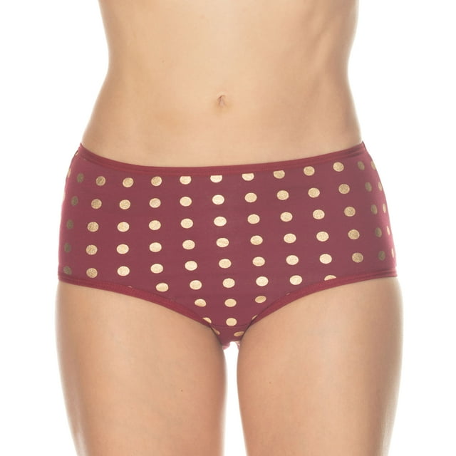 Gemsli Womens Basique Polka Dot Slip 3-Pack, 5, Vin