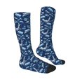 thumbnail image 3 of Fotbe Blue Bus print Women's Men's Novelty Crew Socks Cotton Socks Knee High Socks for Walking,Running,Nurses,Pregnancy, 3 of 9